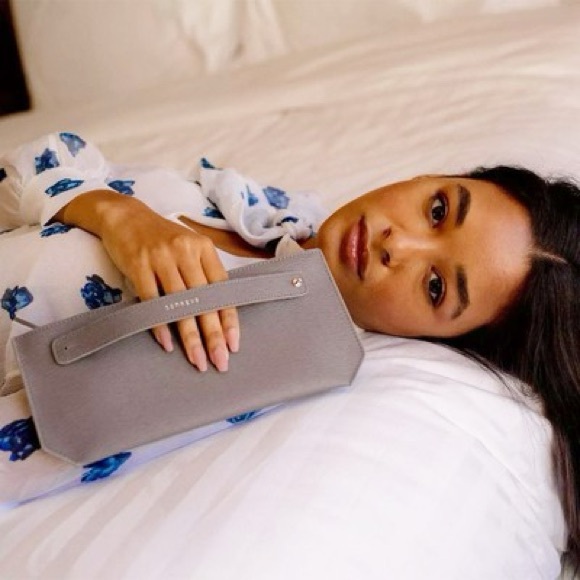 Senreve braceletlet pouch clutch maroon burgundy - Picture 8 of 8